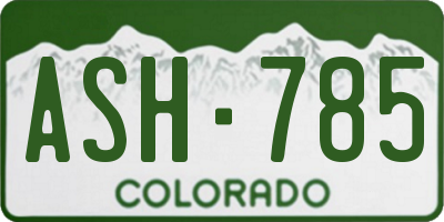 CO license plate ASH785