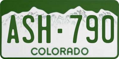 CO license plate ASH790