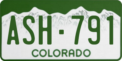 CO license plate ASH791