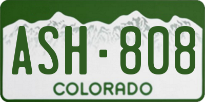 CO license plate ASH808