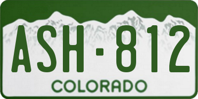 CO license plate ASH812