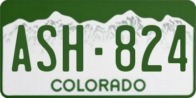 CO license plate ASH824