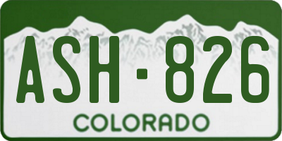 CO license plate ASH826