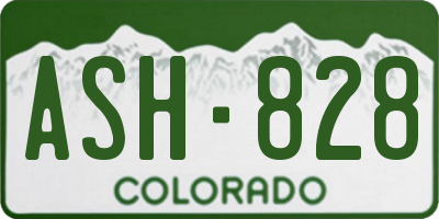 CO license plate ASH828