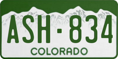 CO license plate ASH834