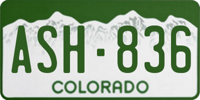 CO license plate ASH836