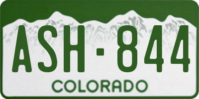 CO license plate ASH844