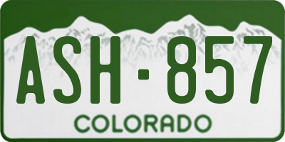 CO license plate ASH857
