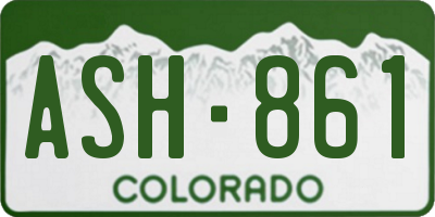 CO license plate ASH861