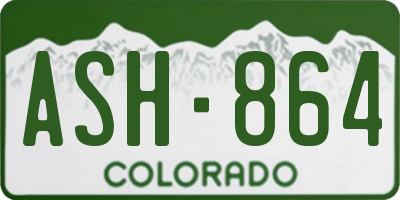 CO license plate ASH864