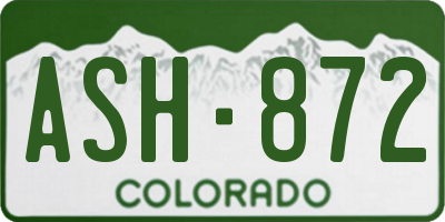 CO license plate ASH872