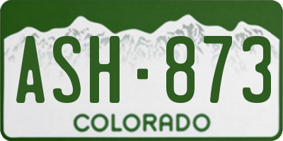 CO license plate ASH873