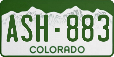 CO license plate ASH883