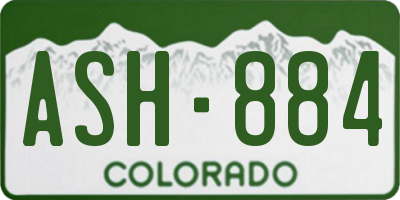 CO license plate ASH884