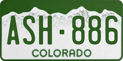 CO license plate ASH886