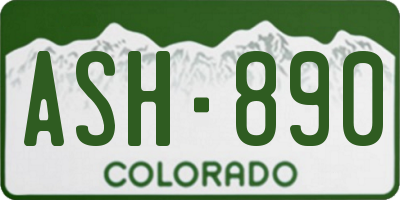CO license plate ASH890