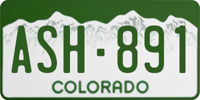 CO license plate ASH891