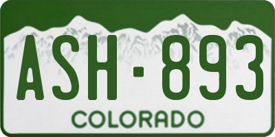 CO license plate ASH893