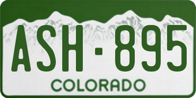 CO license plate ASH895