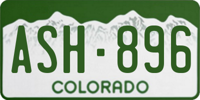 CO license plate ASH896