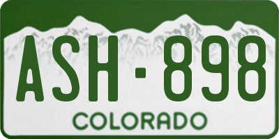 CO license plate ASH898