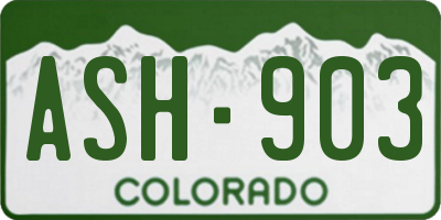 CO license plate ASH903