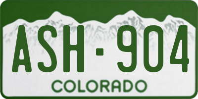 CO license plate ASH904