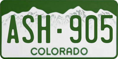 CO license plate ASH905