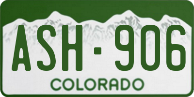 CO license plate ASH906
