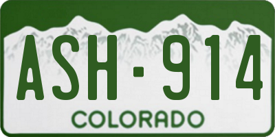 CO license plate ASH914