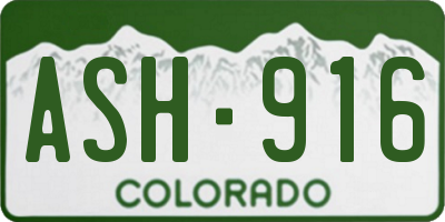 CO license plate ASH916