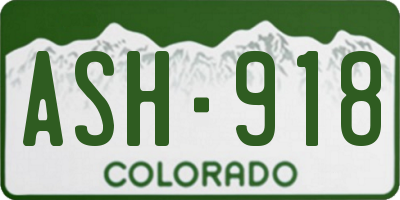 CO license plate ASH918