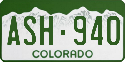 CO license plate ASH940