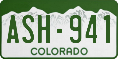 CO license plate ASH941