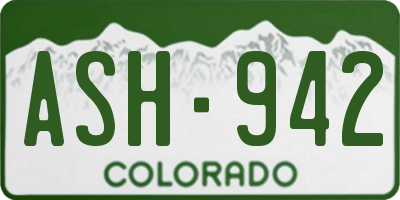 CO license plate ASH942