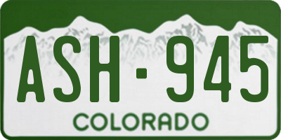 CO license plate ASH945