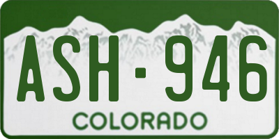 CO license plate ASH946