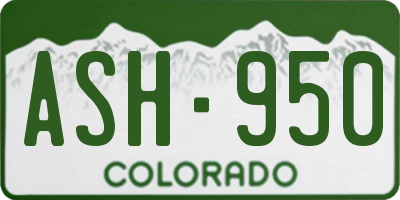 CO license plate ASH950