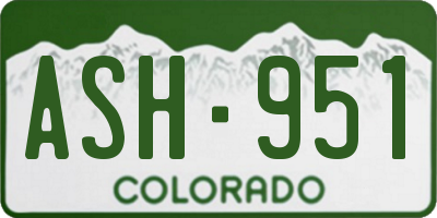 CO license plate ASH951
