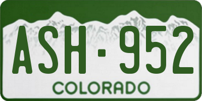CO license plate ASH952