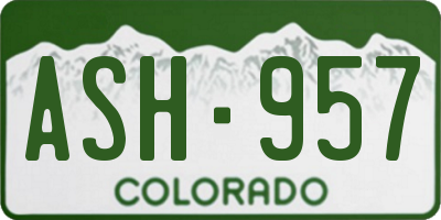 CO license plate ASH957
