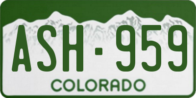 CO license plate ASH959