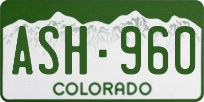 CO license plate ASH960