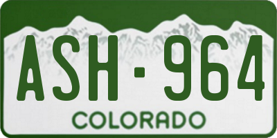 CO license plate ASH964