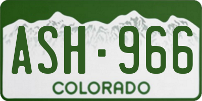 CO license plate ASH966