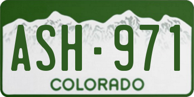 CO license plate ASH971