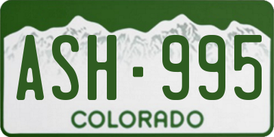 CO license plate ASH995