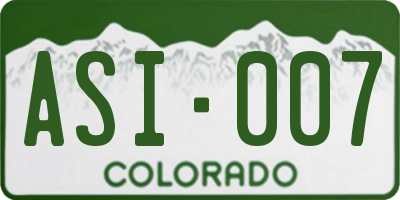 CO license plate ASI007