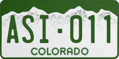 CO license plate ASI011