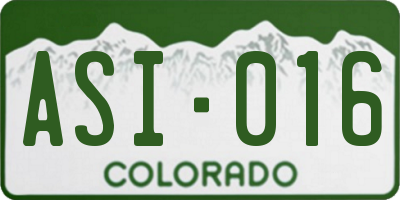 CO license plate ASI016